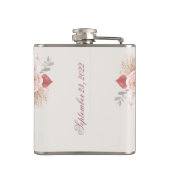 Gepersonaliseerde Boho Meerkleurige Bloem Kleur Heupfles (Achterkant)