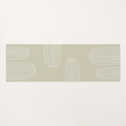 Gepersonaliseerde Boho Mid Century Chic Rainbow Yogamat (Achterkant (horizontaal))