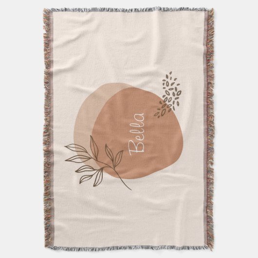 Gepersonaliseerde boho minimalist deken (Voorkant Verticaal)