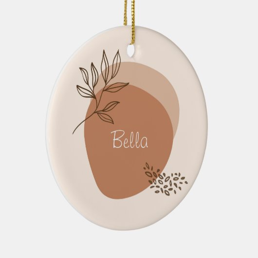Gepersonaliseerde boho minimalist keramisch ornament (Rechts)
