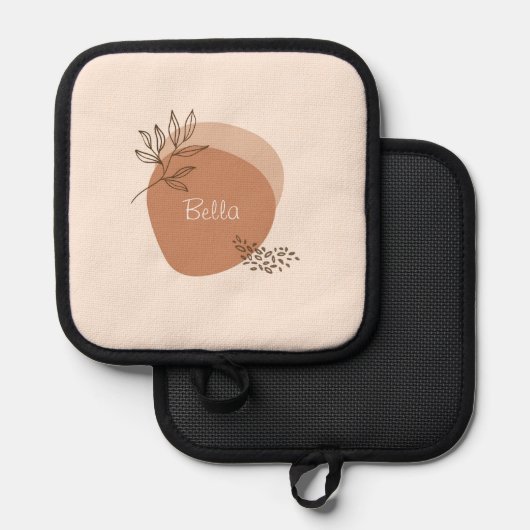 Gepersonaliseerde boho minimalist pannenlap (Voorkant / Achterkant)