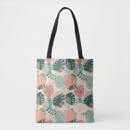 Gepersonaliseerde Boho Monstera Summer Canvas tas
