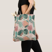 Gepersonaliseerde Boho Monstera Summer Canvas tas (Dichtbij)