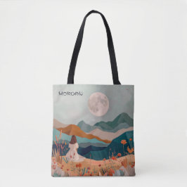 Gepersonaliseerde Boho Moonlit Canvas tas - Aangep