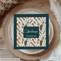 Gepersonaliseerde Boho Napkins Etnische Veren & Pi