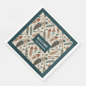 Gepersonaliseerde Boho Napkins Etnische Veren & Pi Servet (Hoek)