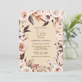 Gepersonaliseerde Boho Natuur Wildflower Baby show Kaart (Staand voorkant)