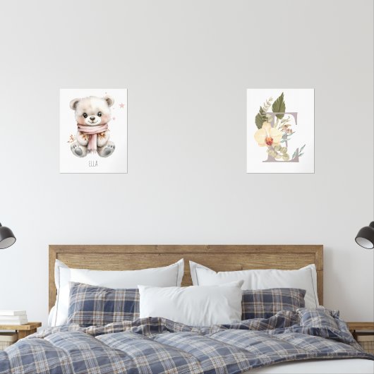 Gepersonaliseerde Boho Nursery Decor Muurkunst Muurkunst Sets (Slaapkamer)