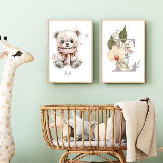 Gepersonaliseerde Boho Nursery Decor Muurkunst Muurkunst Sets