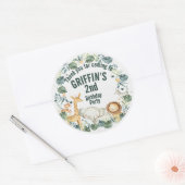 Gepersonaliseerde Boho Oerwoud Safari Animal Stick Ronde Sticker (Envelop)