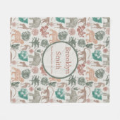 Gepersonaliseerde Boho Oerwoud Safari Fleece Deken (Voorkant (Horizontaal))