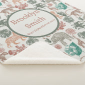 Gepersonaliseerde Boho Oerwoud Safari Sherpa Deken (3/4)