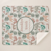 Gepersonaliseerde Boho Oerwoud Safari Sherpa Deken (Voorkant (horizontaal))