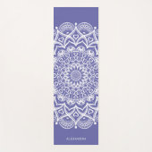Gepersonaliseerde Boho Paars White Mandala Elegant Yogamat (Voorkant)