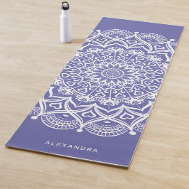Gepersonaliseerde Boho Paars White Mandala Elegant Yogamat