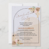 Gepersonaliseerde Boho Pampas Graduation Party Kaart (Voorkant)