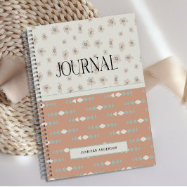 Gepersonaliseerde Boho Pastel Bloemrijke Fun Journ Notitieboek