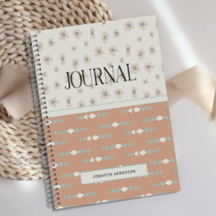 Gepersonaliseerde Boho Pastel Bloemrijke Fun Journ Notitieboek