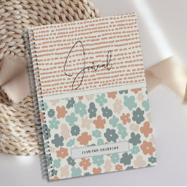 Gepersonaliseerde Boho Pastel Bloemrijke Fun Journ Notitieboek
