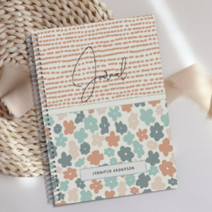 Gepersonaliseerde Boho Pastel Bloemrijke Fun Journ Notitieboek