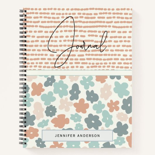 Gepersonaliseerde Boho Pastel Bloemrijke Fun Journ Notitieboek (Voorkant)