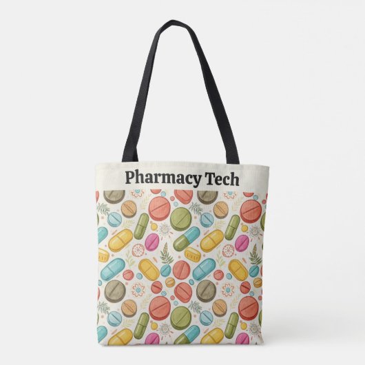 Gepersonaliseerde Boho Pharmacy CPhT Canvas tas (Achterkant)