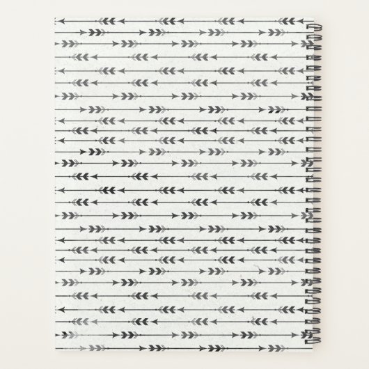 Gepersonaliseerde Boho pijlen zwarte inkt tekening Planner (Achterkant)