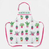 Gepersonaliseerde Boho Planten Pattern Vrouwen Schort (Voorkant)