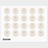 Gepersonaliseerde Boho Rainbow Baby shower Bedankt Ronde Sticker (Vel)