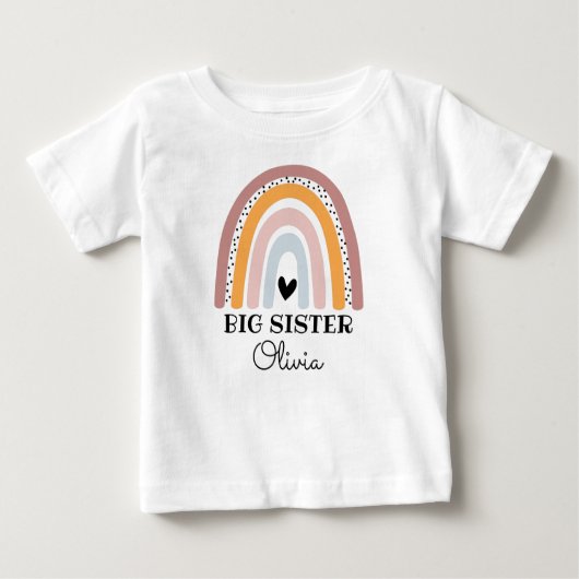 Gepersonaliseerde Boho Rainbow Big Sister (Voorkant)