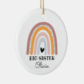 Gepersonaliseerde Boho Rainbow Big Sister Keramisch Ornament (Rechts)