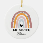 Gepersonaliseerde Boho Rainbow Big Sister Keramisch Ornament (Voorkant)