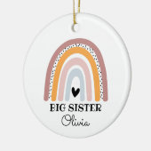 Gepersonaliseerde Boho Rainbow Big Sister Keramisch Ornament (Links)