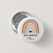 Gepersonaliseerde Boho Rainbow Big Sister Ronde Button 3,2 Cm (Voorkant /achterkant)