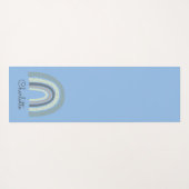 Gepersonaliseerde Boho Rainbow Blue Yoga Mat (Achterkant (horizontaal))