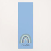 Gepersonaliseerde Boho Rainbow Blue Yoga Mat (Voorkant)