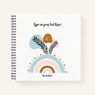 Gepersonaliseerde Boho Rainbow Custom Notitieboek