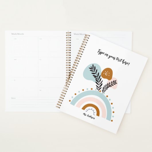 Gepersonaliseerde Boho Rainbow Custom Planner (Display)