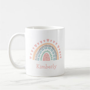 Gepersonaliseerde Boho Rainbow Koffiemok