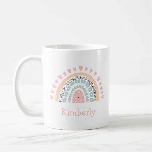 Gepersonaliseerde Boho Rainbow Koffiemok (Links)
