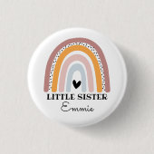 Gepersonaliseerde Boho Rainbow Little Sister Ronde Button 3,2 Cm (Voorkant)