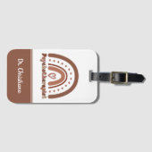 Gepersonaliseerde Boho Rainbow Psychotherapeut Bagagelabel (Voorkant (horizontaal))
