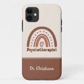 Gepersonaliseerde Boho Rainbow Psychotherapeut Case-Mate iPhone Case (Achterkant)