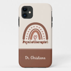 Gepersonaliseerde Boho Rainbow Psychotherapeut Case-Mate iPhone Case