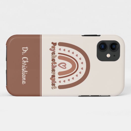 Gepersonaliseerde Boho Rainbow Psychotherapeut Case-Mate iPhone Case (Achterkant (horizontaal))