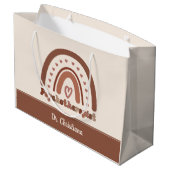 Gepersonaliseerde Boho Rainbow Psychotherapeut Groot Cadeauzakje (Achterkant Gekanteld)