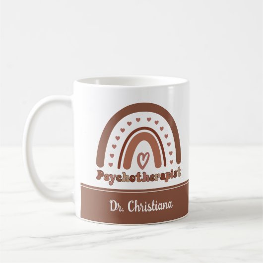 Gepersonaliseerde Boho Rainbow Psychotherapeut Koffiemok (Links)