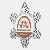 Gepersonaliseerde Boho Rainbow Psychotherapeut Tin Sneeuwvlok Ornament (Rechts)