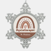 Gepersonaliseerde Boho Rainbow Psychotherapeut Tin Sneeuwvlok Ornament (Voorkant)