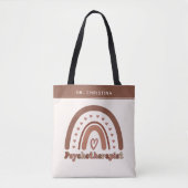 Gepersonaliseerde Boho Rainbow Psychotherapeut Tote Bag (Voorkant)